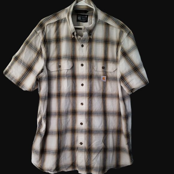 Carhartt Plaid Causal Loose Fit Button Shirt Men's XL - Picture 1 of 7